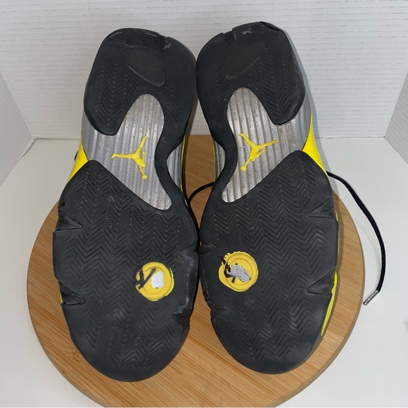 COPY - Nike Air Jordan Retro XIV 14 Thunder Black Vibrant Yellow 487471-070 Siz… - Picture 8 of 12